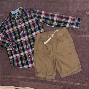 GUC Janie and Jack Long Sleeve Shirt & Khaki Short